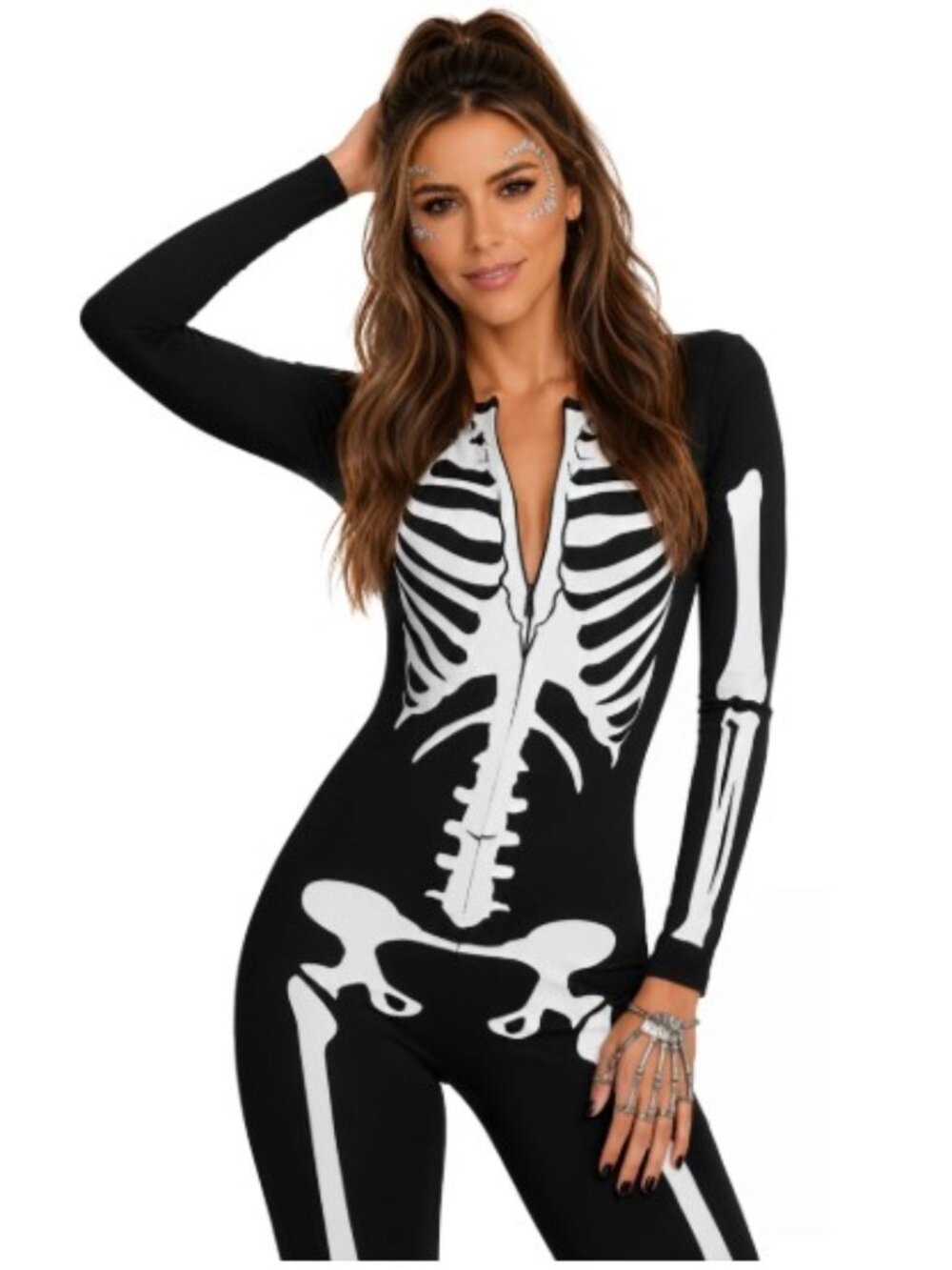 Tipsy Elves Skeleton Bodysuit Costume Women's Size M New
